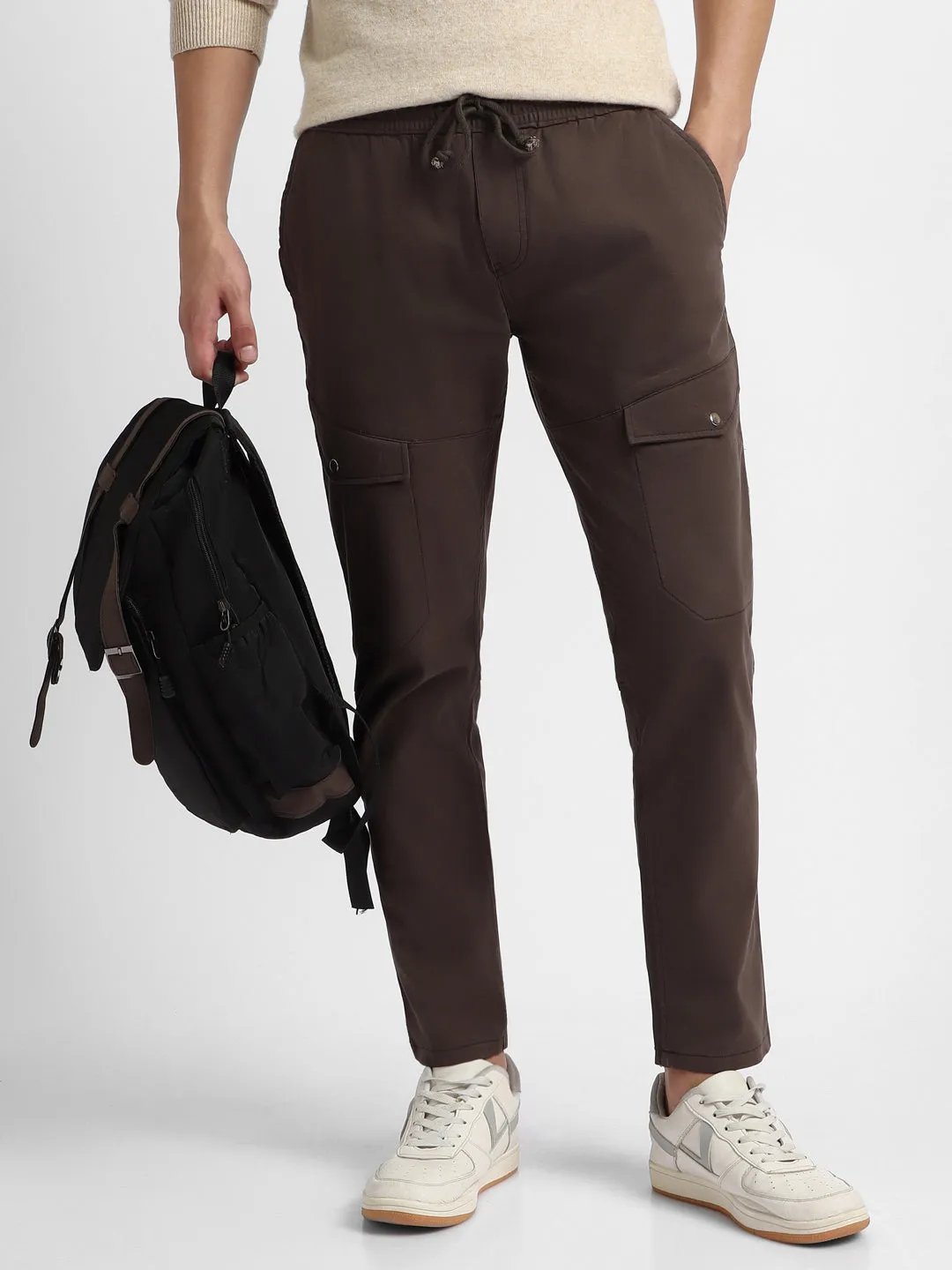 Men's Graphite Grey Slim Fit Cargo Trousers