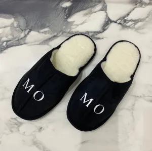 Men's Limited Edition Black Father's Day Slippers ( INITIALS )