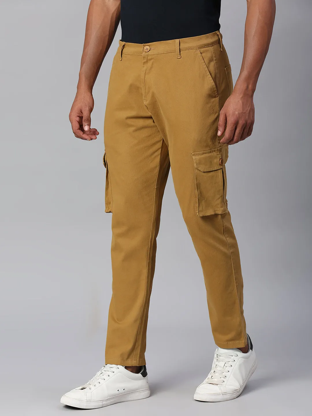 Men's Tapered Fit Cotton Cargo (Khaki)