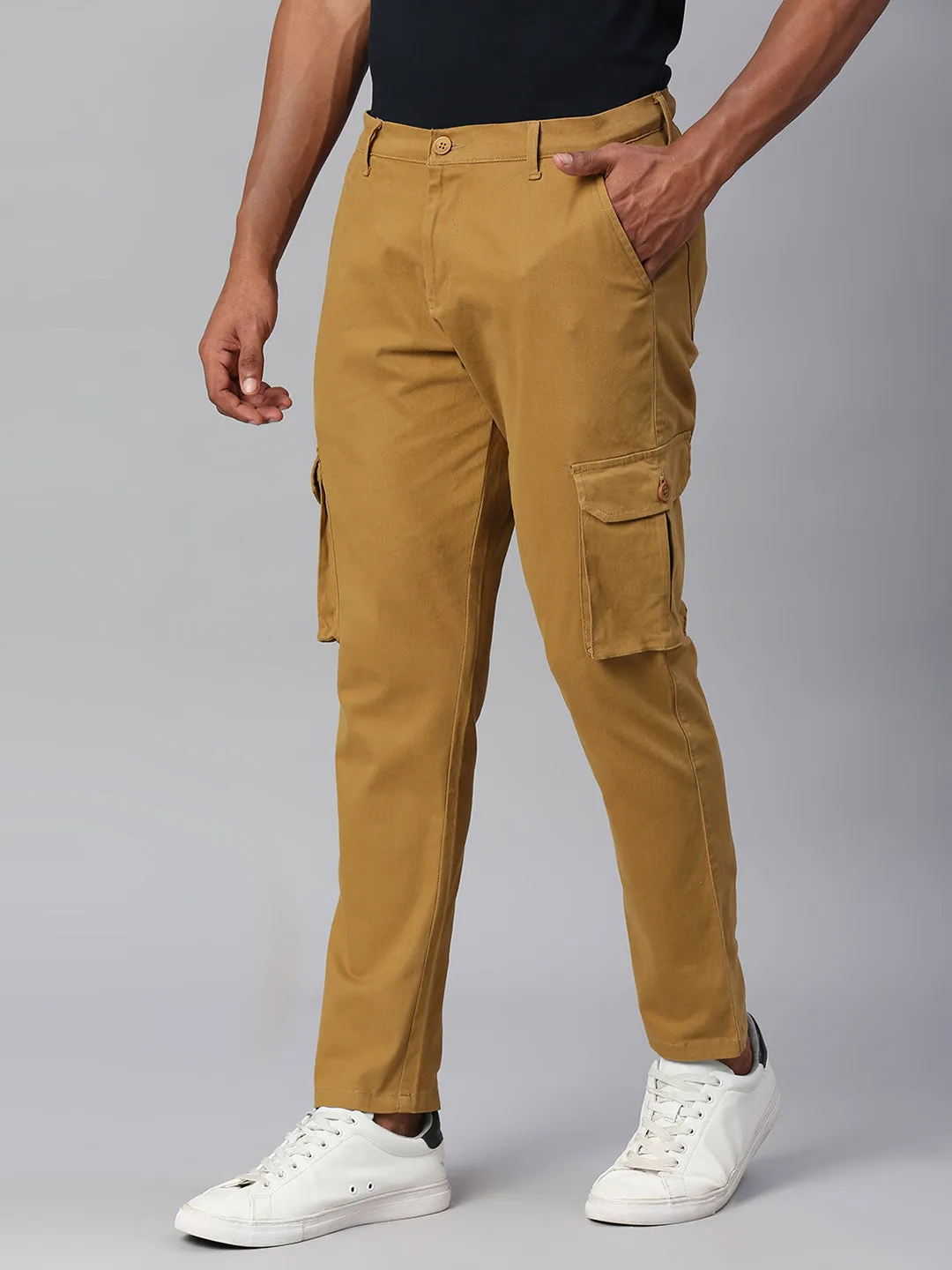 Men's Tapered Fit Cotton Cargo (Khaki)