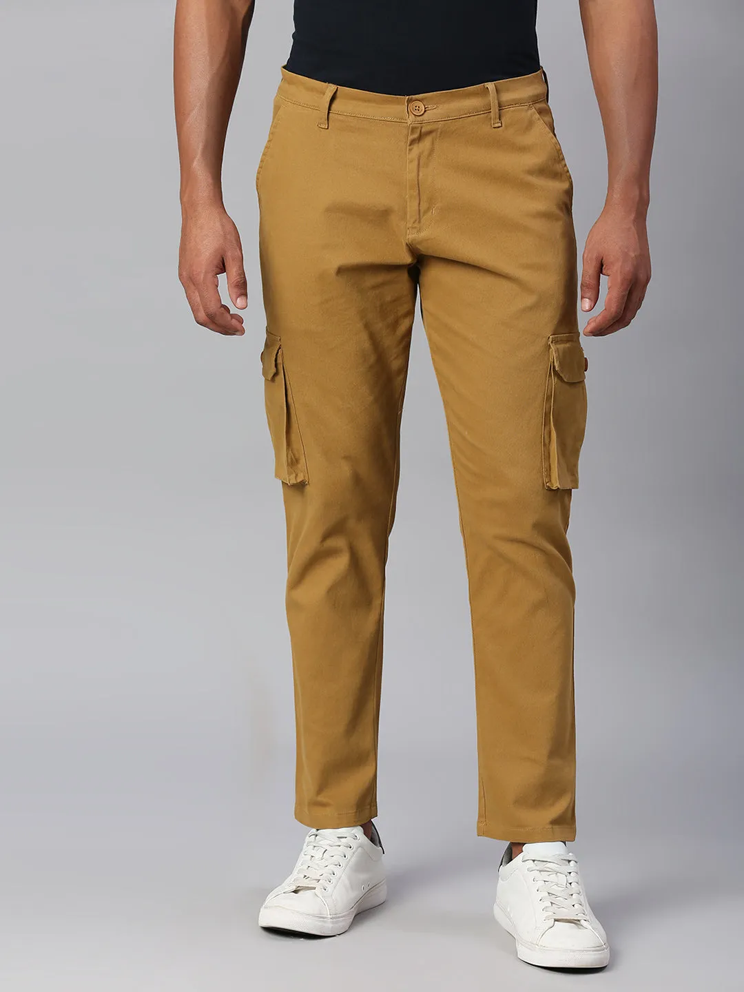 Men's Tapered Fit Cotton Cargo (Khaki)