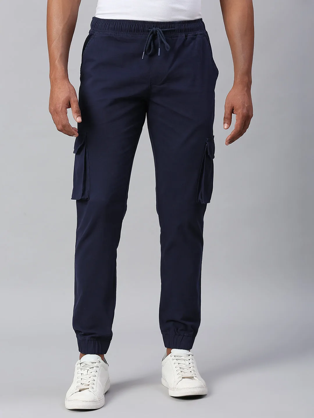 Men's Tapered Fit Cotton Joggers (Royal Blue)