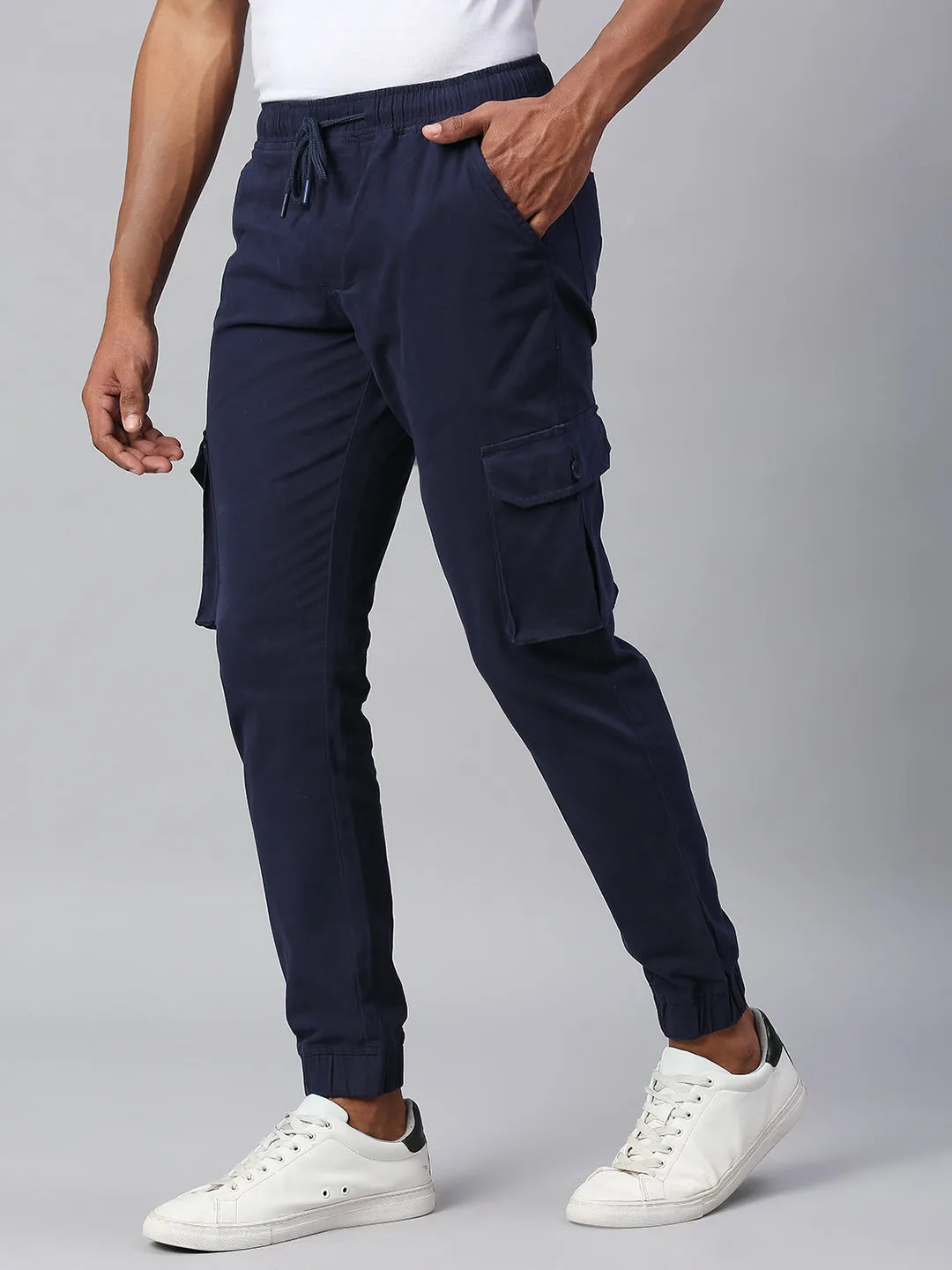 Men's Tapered Fit Cotton Joggers (Royal Blue)