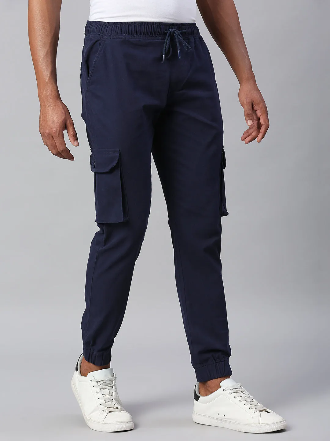 Men's Tapered Fit Cotton Joggers (Royal Blue)