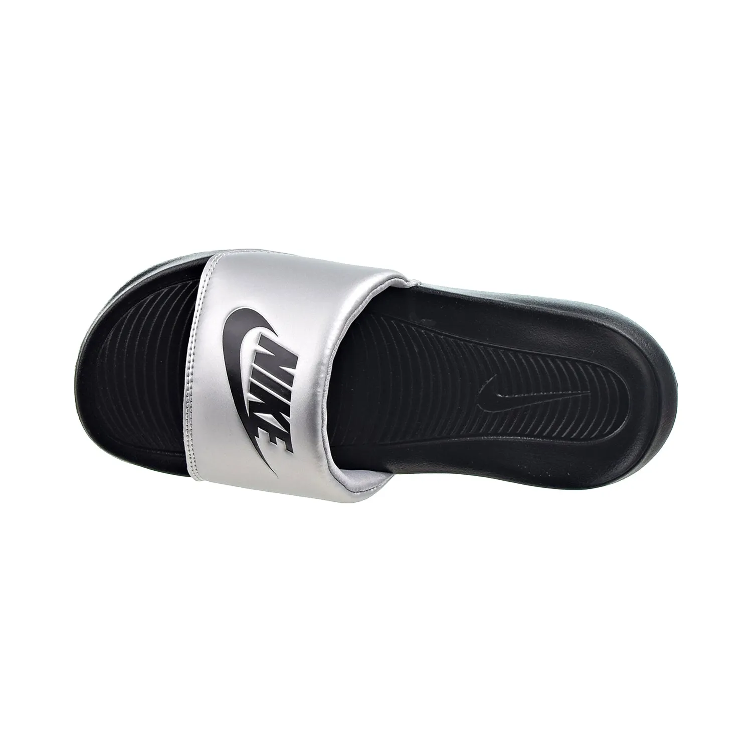 Nike Victori One Women's Slides Black-Metallic Sliver