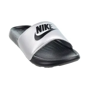 Nike Victori One Women's Slides Black-Metallic Sliver