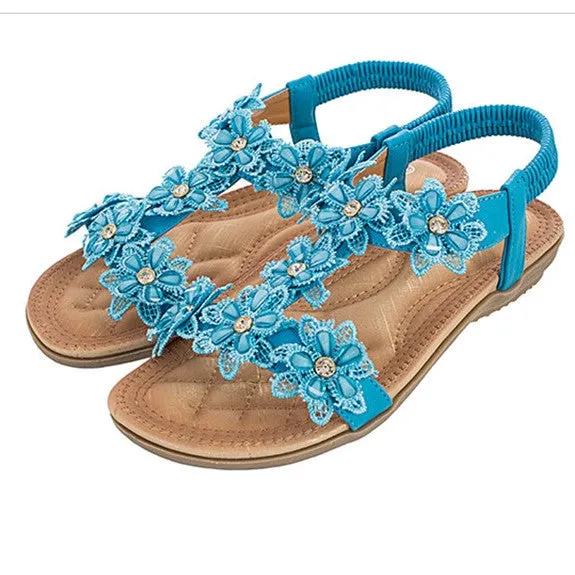 OCW Sandals For Women Floral Comfy Ankle Strap Supportive Sole Outdoor Summer