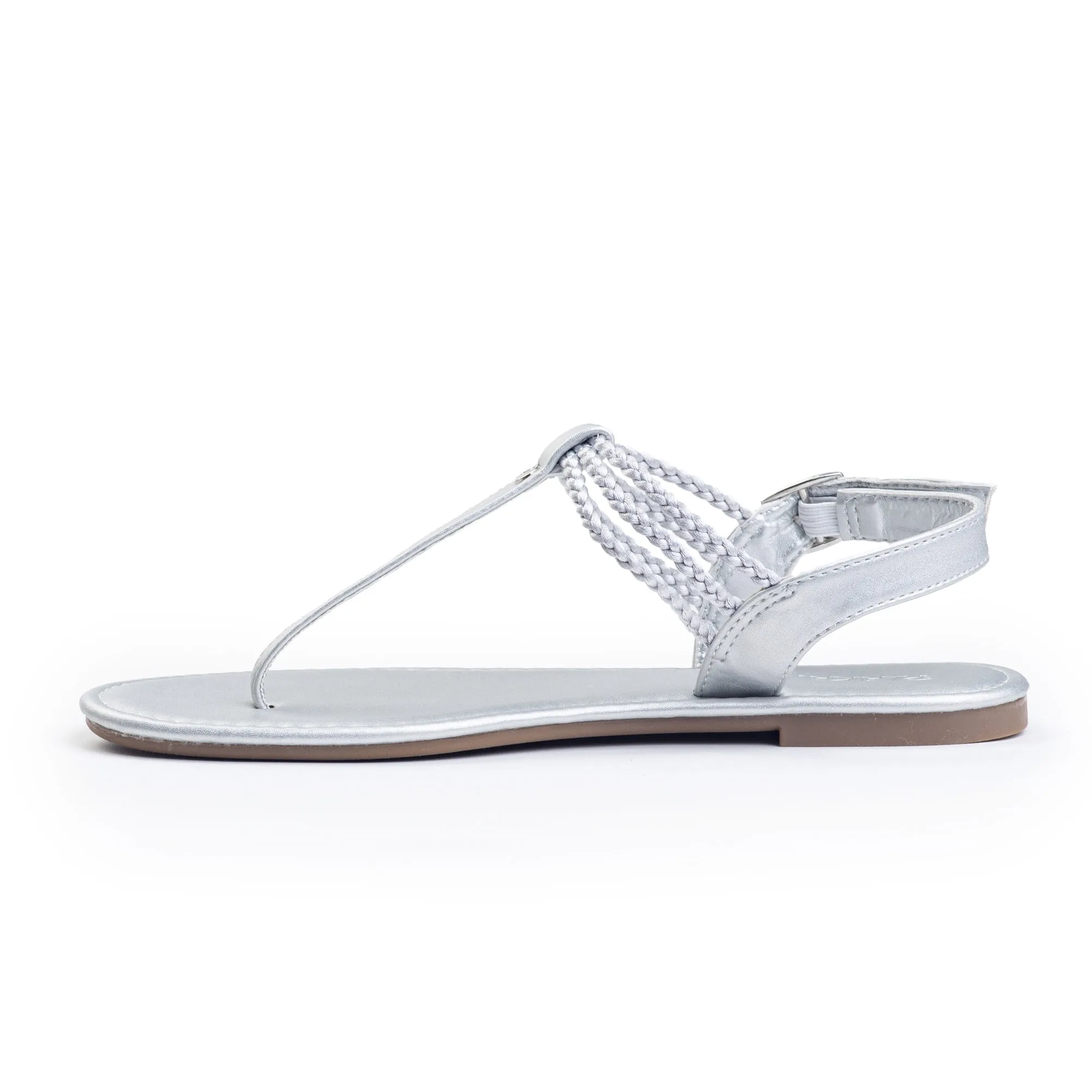 Plaka Rappel Flat Thong Sandals | Silver