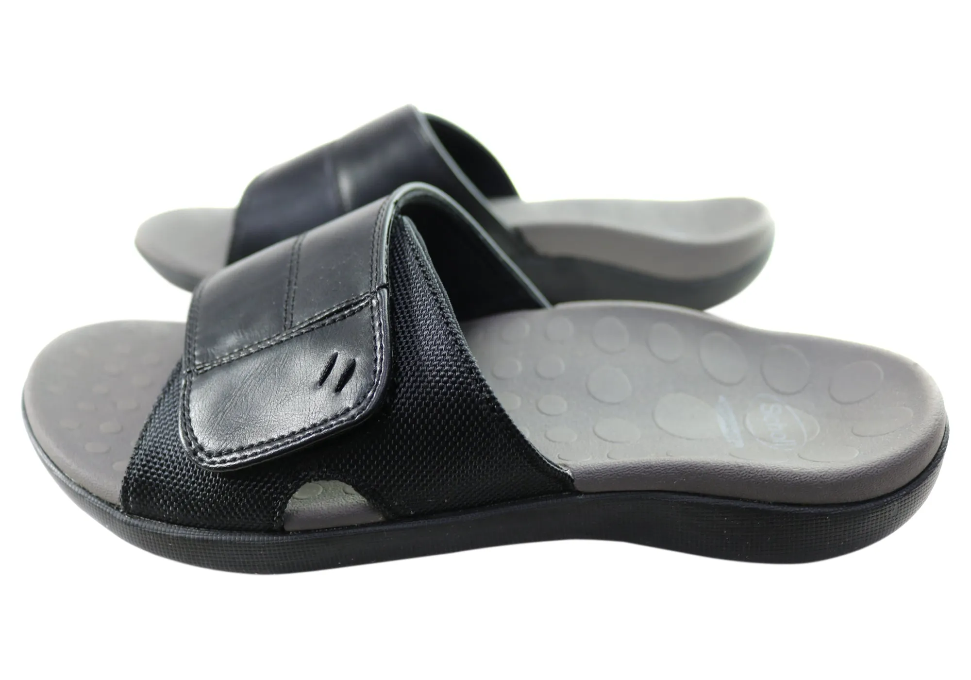 Scholl Orthaheel Cable Mens Comfortable Supportive Adjustable Slides