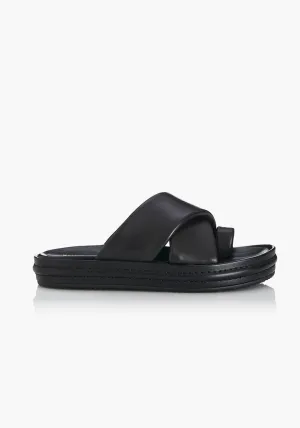 SHAE SANDAL BLACK LEATHER