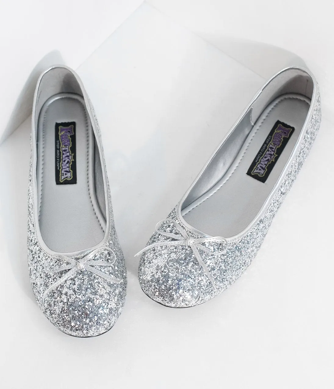 Silver Glitter Ballet Flats