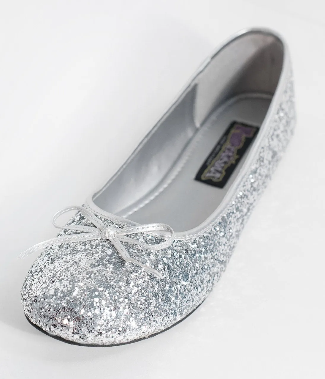 Silver Glitter Ballet Flats