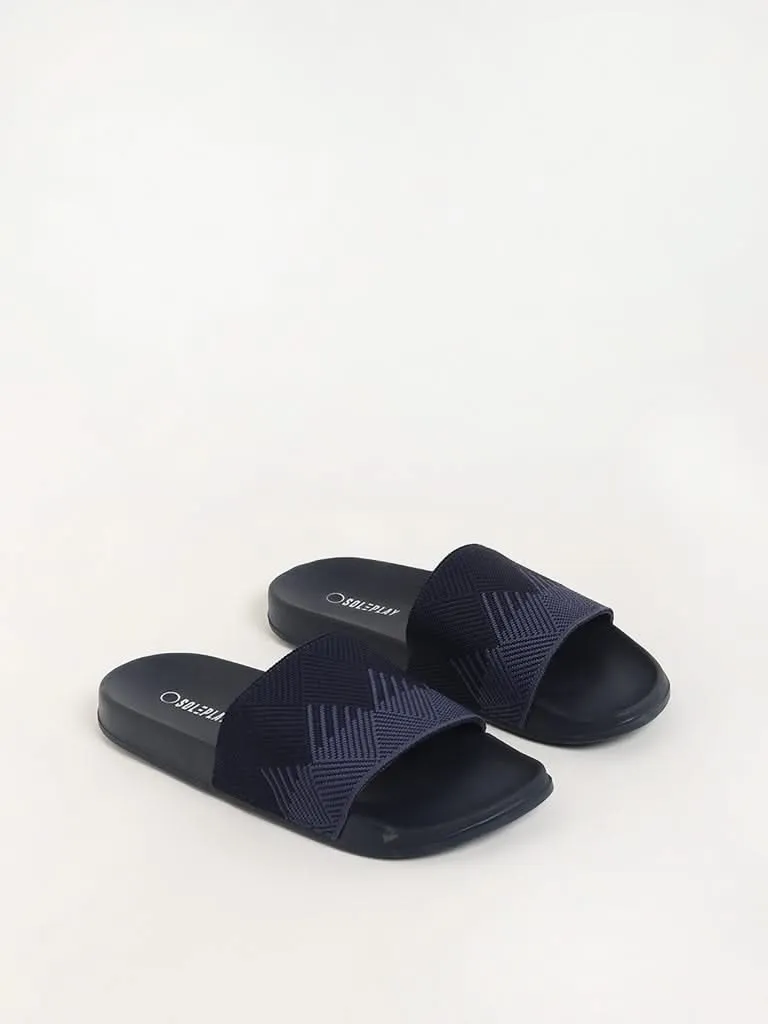 SOLEPLAY Blue Textured Slides