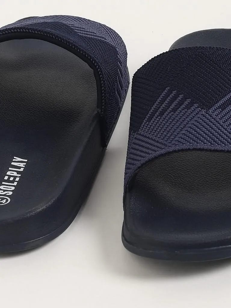 SOLEPLAY Blue Textured Slides