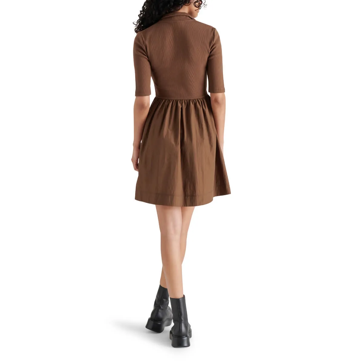 Steve Madden Berlina Half Zip Mixed Media Dress