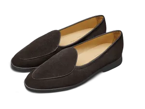 Stride Loafers in Dark Brown Glove Suede Dark Sole