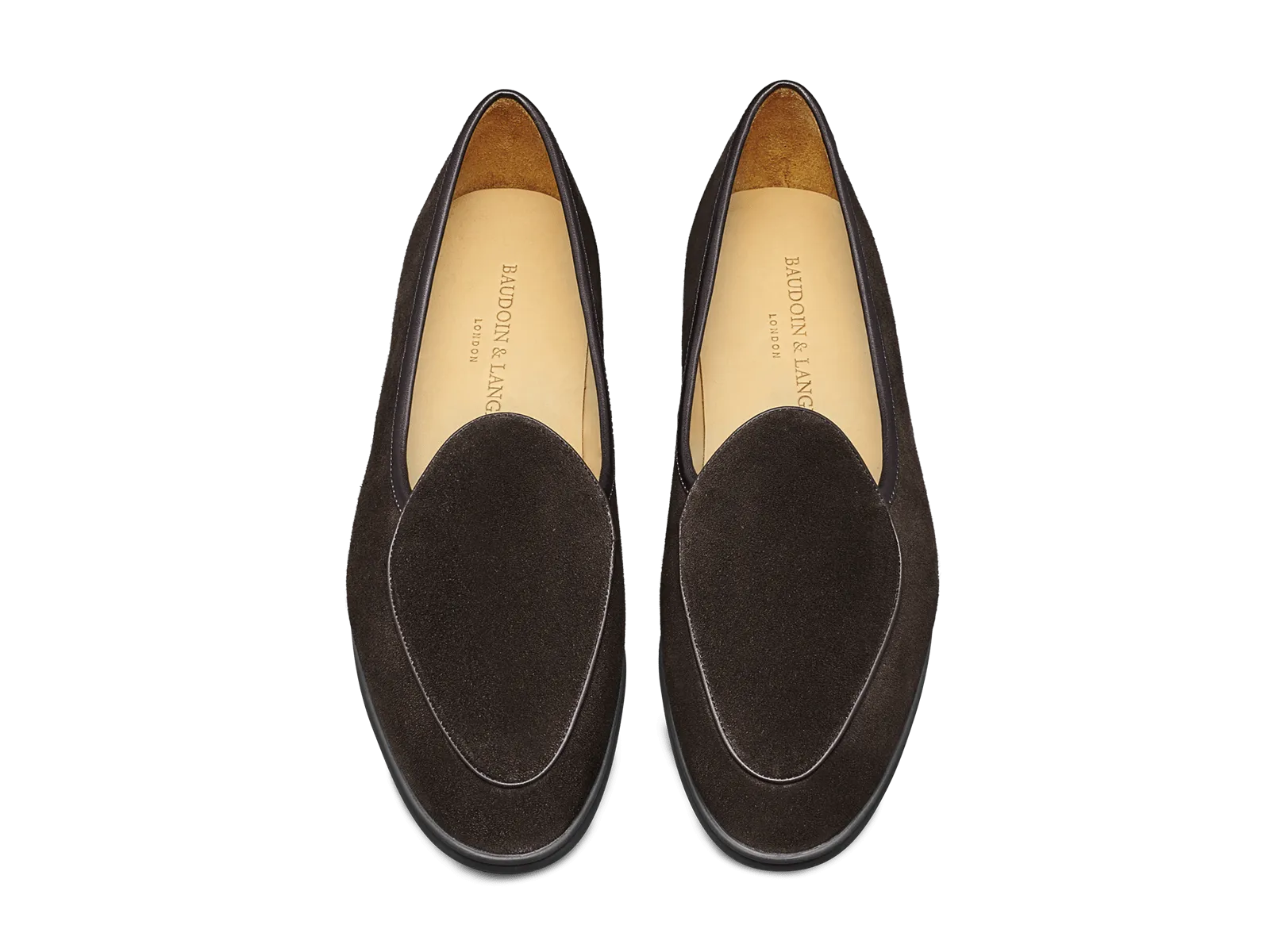 Stride Loafers in Dark Brown Glove Suede Dark Sole