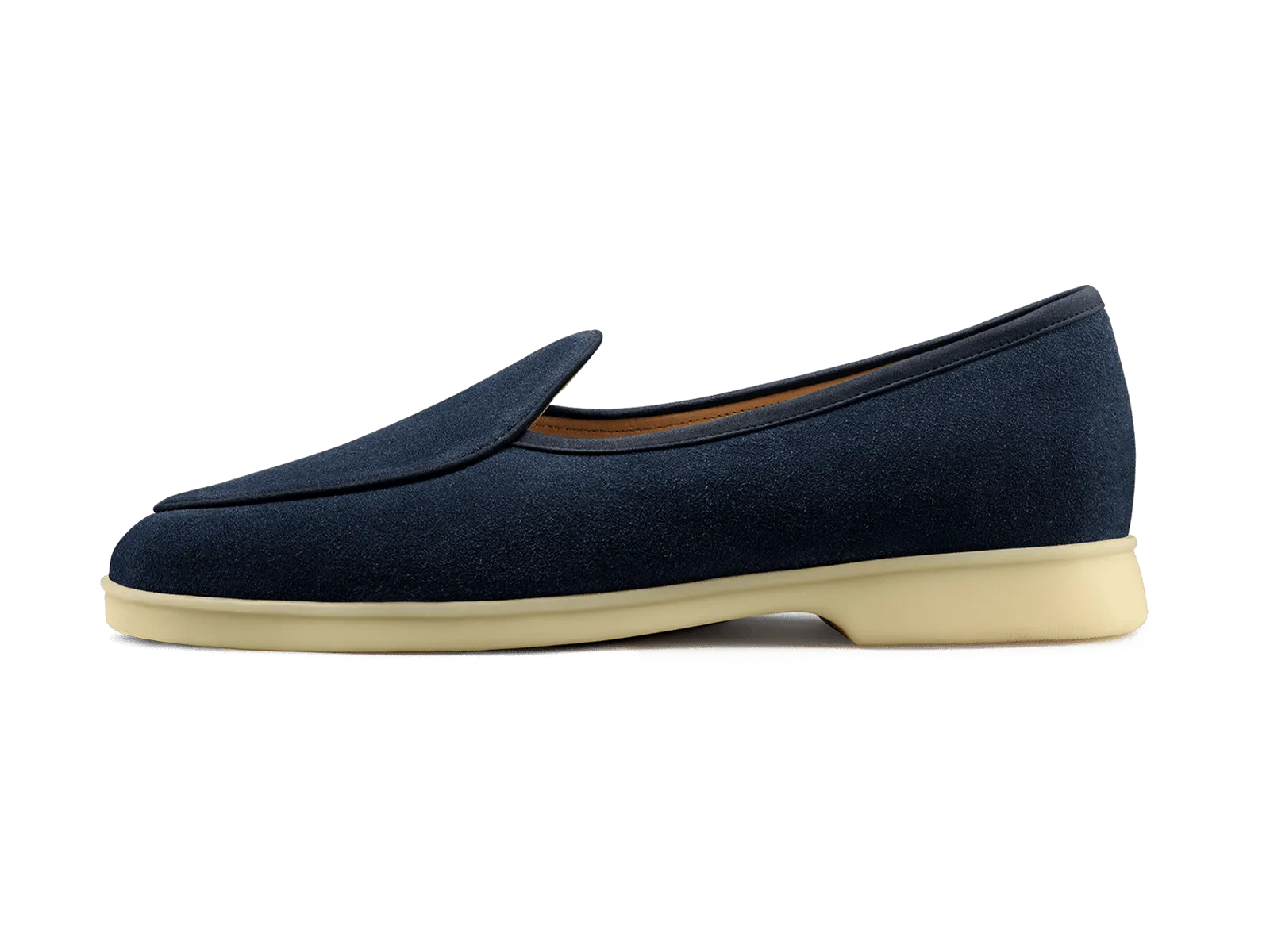 Stride Loafers in Midnight Navy Glove Suede Natural Sole