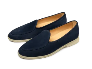 Stride Loafers in Midnight Navy Glove Suede Natural Sole