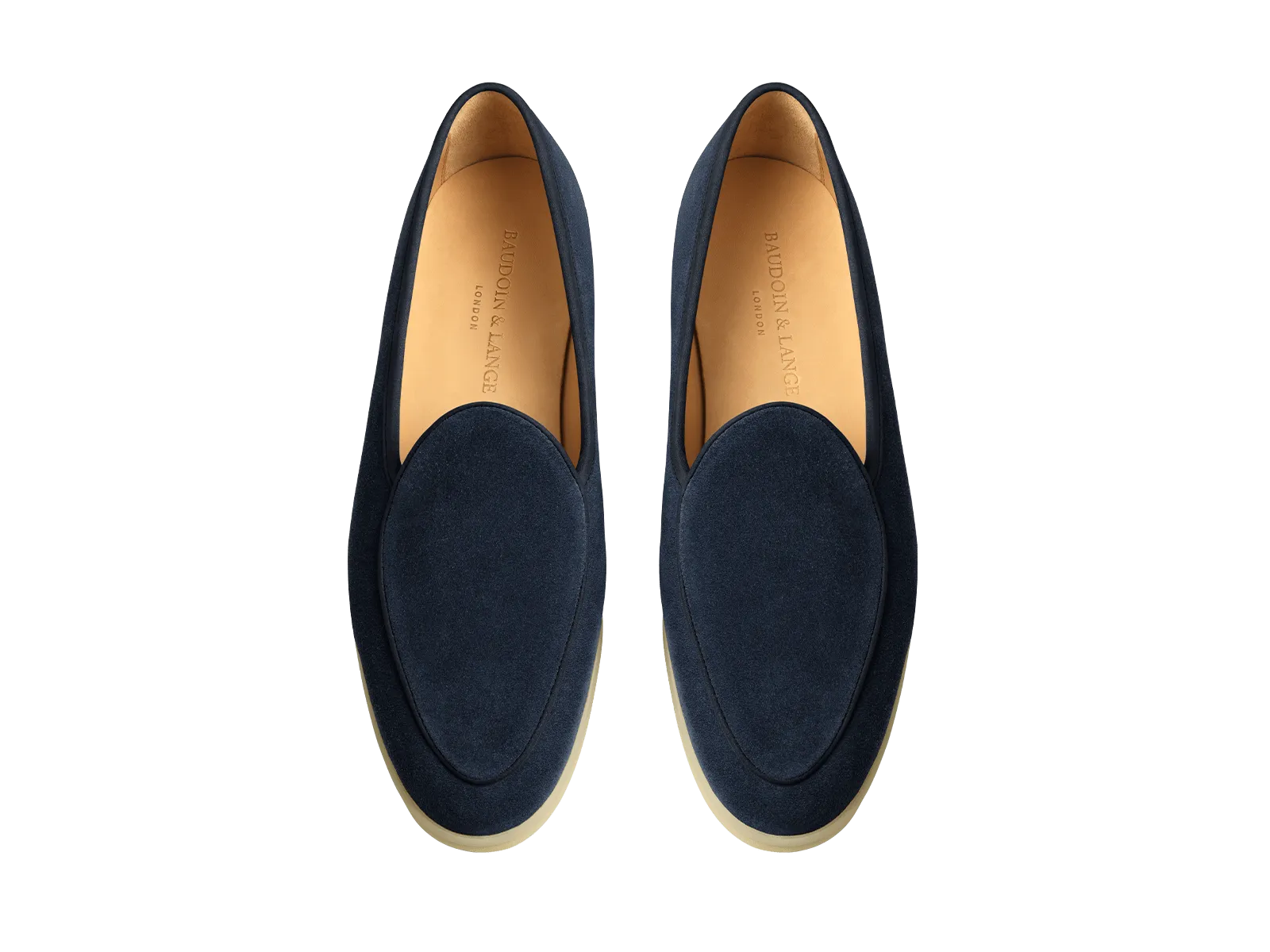 Stride Loafers in Midnight Navy Glove Suede Natural Sole