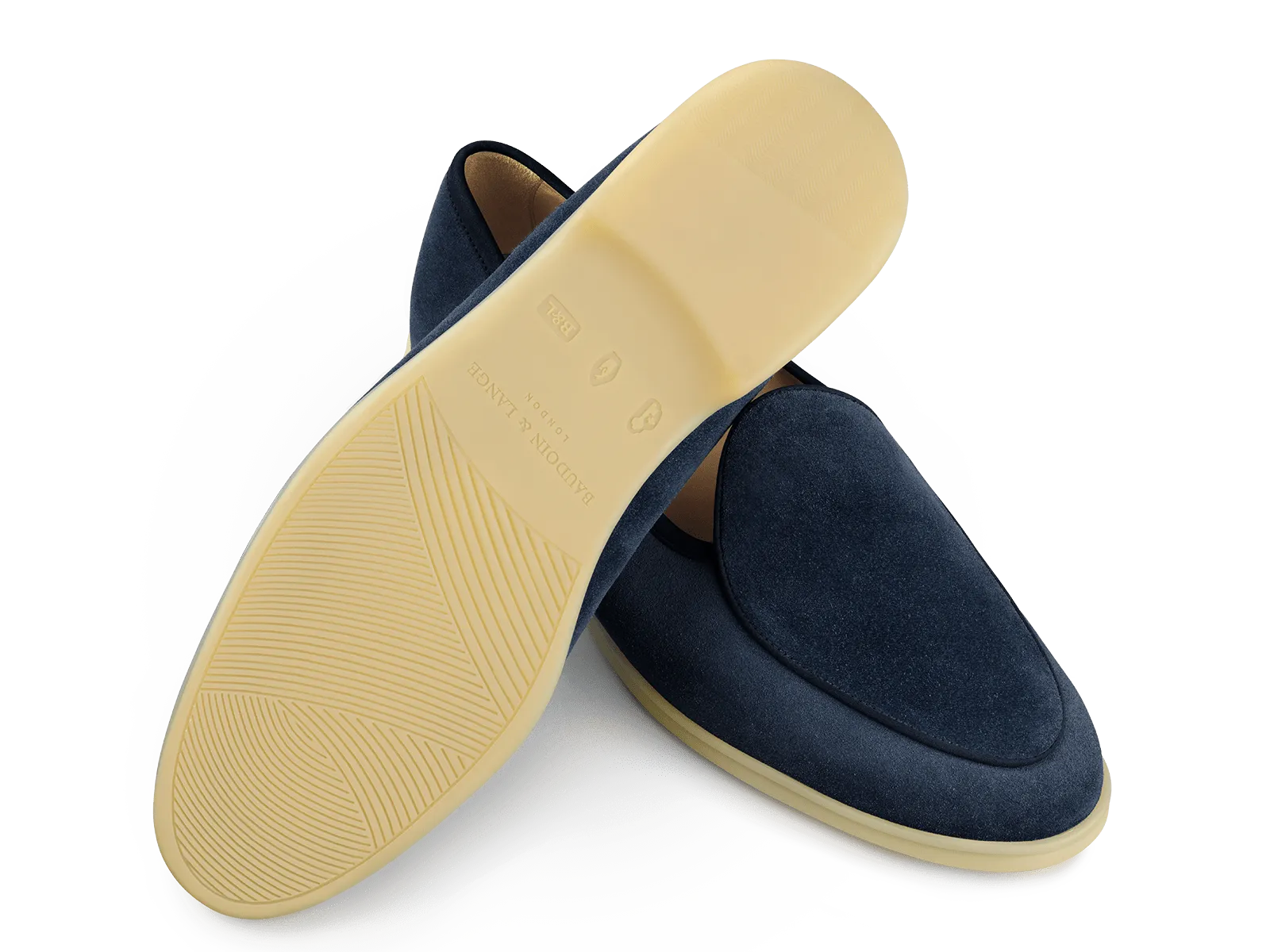 Stride Loafers in Midnight Navy Glove Suede Natural Sole