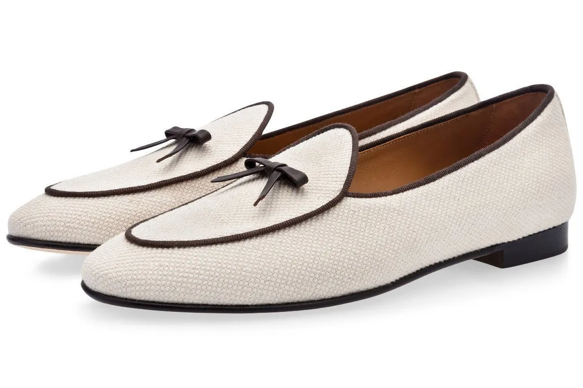 TANGERINE 1 RETE WHITE BELGIAN LOAFERS