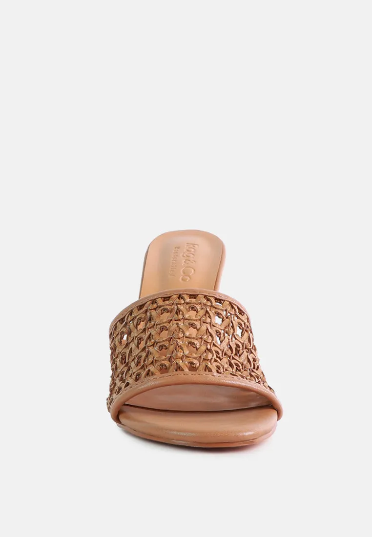 Tease Woven Heeled Slides