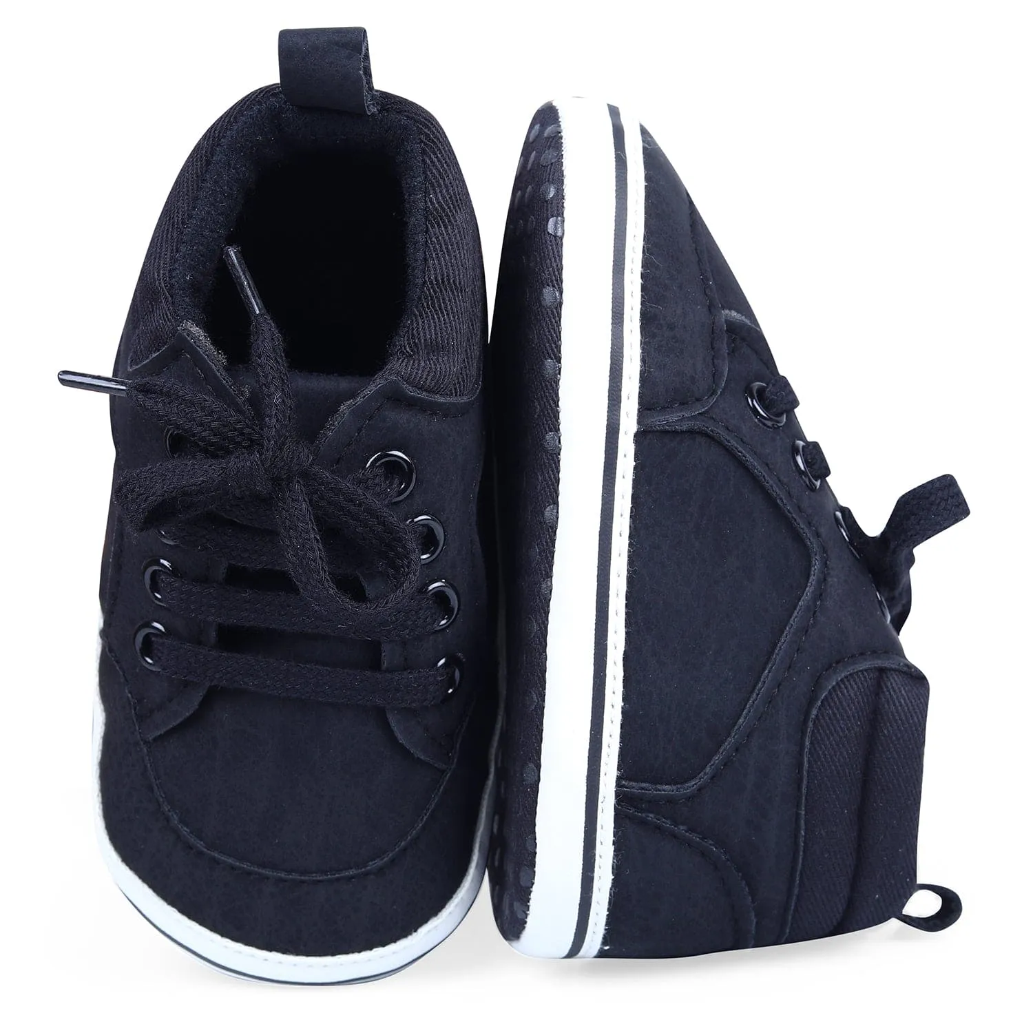 Textured Leather Lace-Up Stylish Anti-Slip Sneaker Shoes - Navy Blue