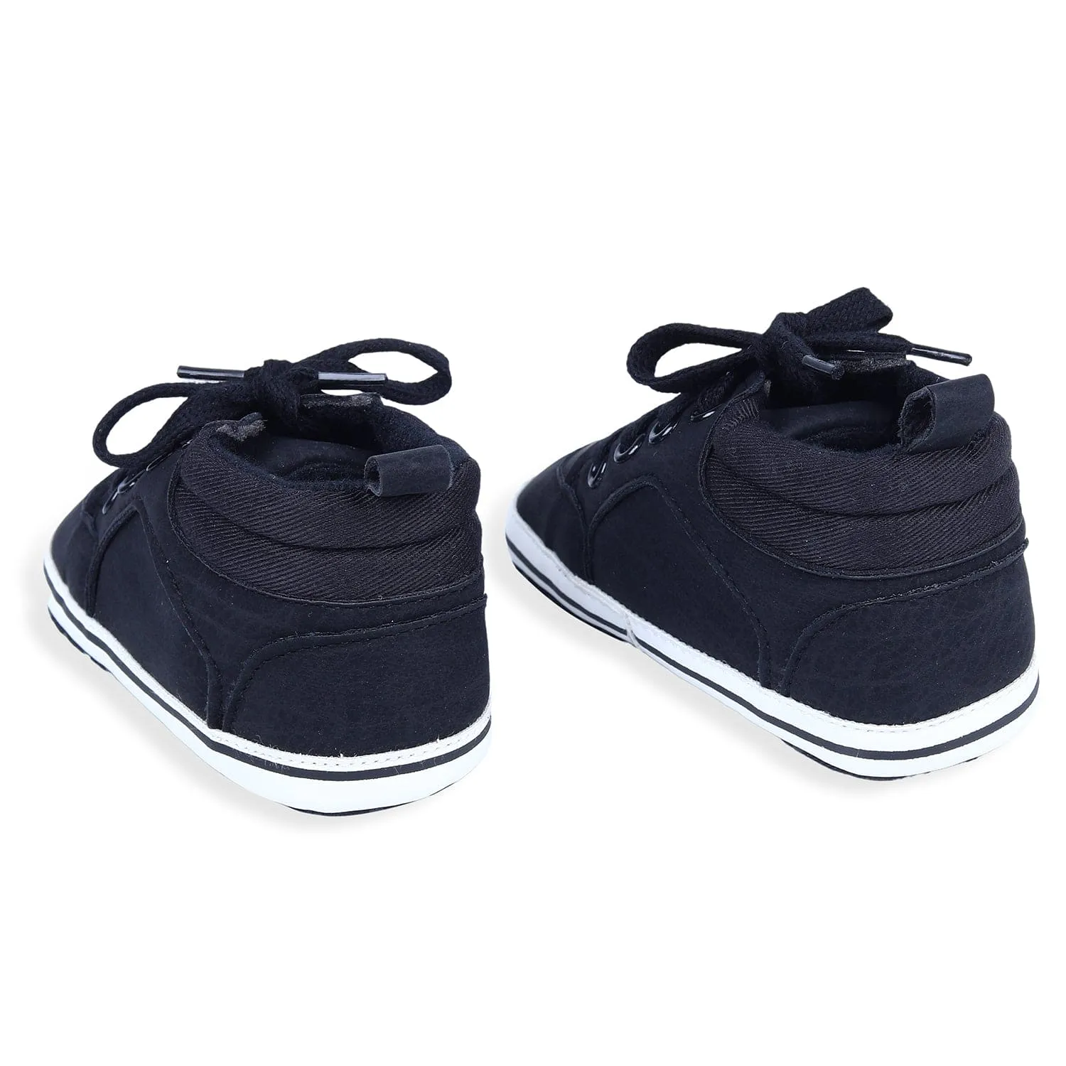 Textured Leather Lace-Up Stylish Anti-Slip Sneaker Shoes - Navy Blue