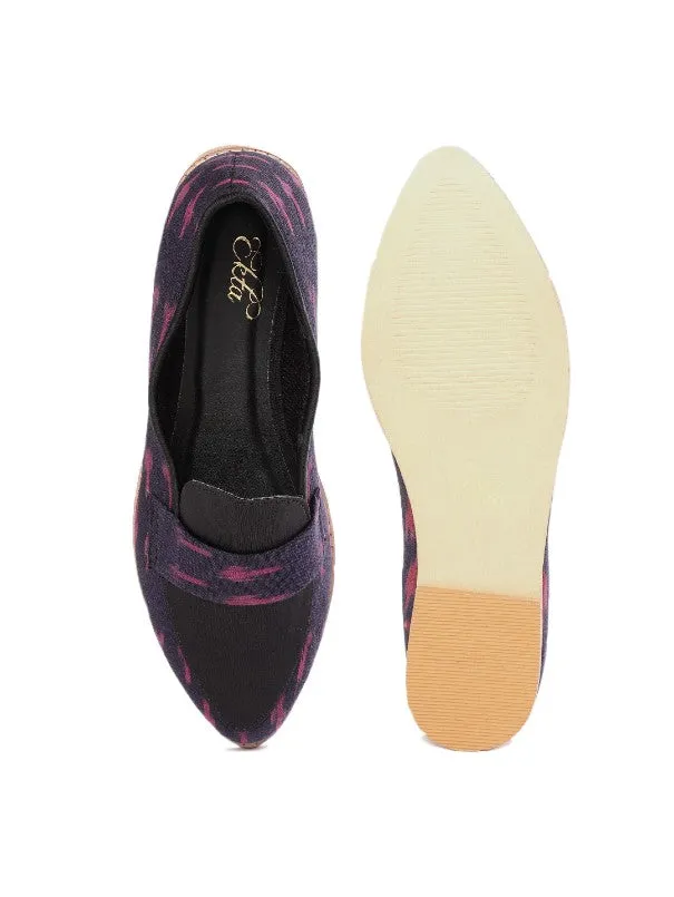 Thistle Blue & Violet Ikat Woven Handcrafted Loafers