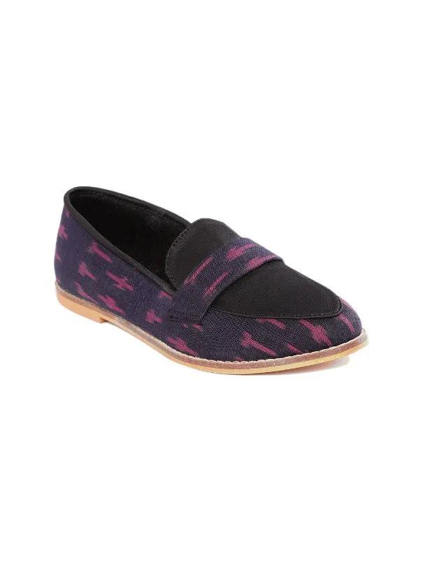 Thistle Blue & Violet Ikat Woven Handcrafted Loafers