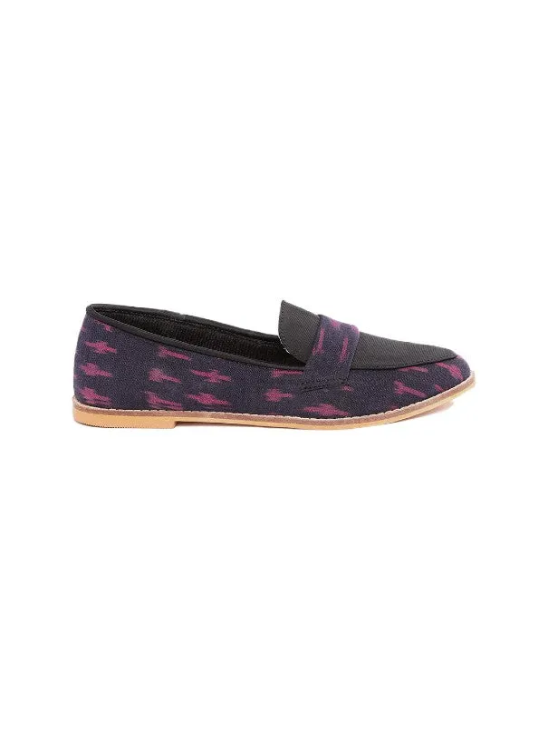 Thistle Blue & Violet Ikat Woven Handcrafted Loafers