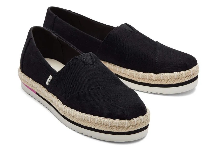 Toms Platform Alpargata Black