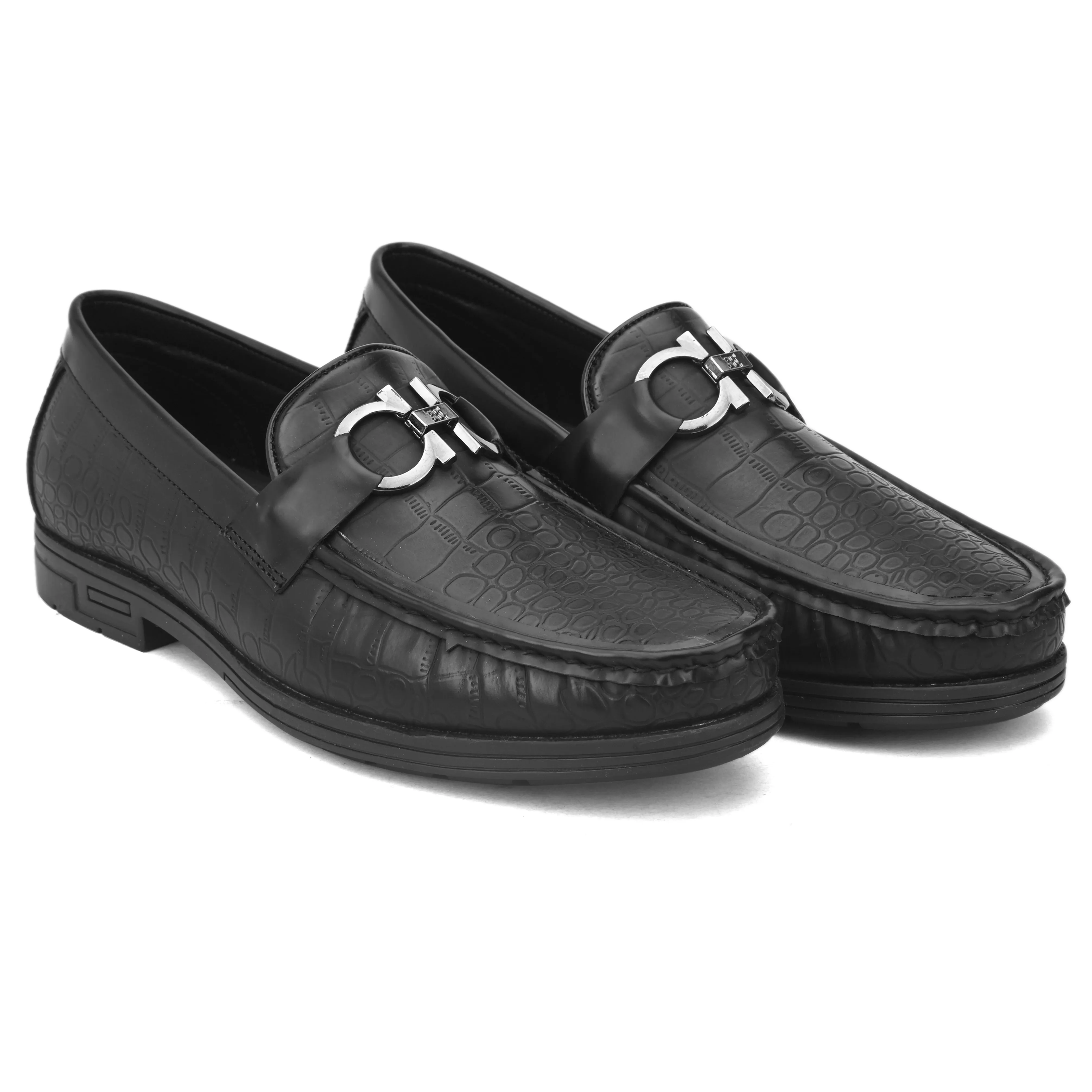 Topman Black Buckle Loafers