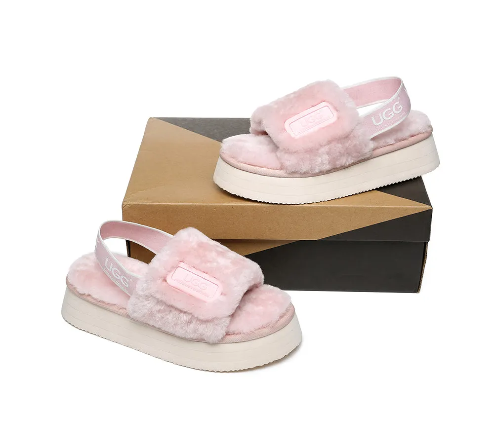 UGG Sandals Women Platform Fluffy Slides Poppin