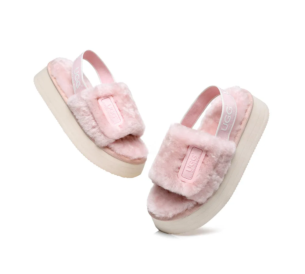 UGG Sandals Women Platform Fluffy Slides Poppin